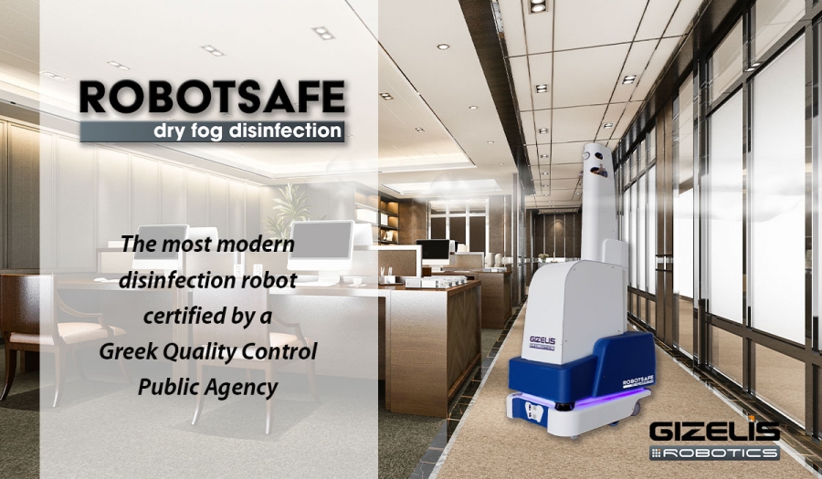Gizelis Robotics ROBOTSAFE&trade; disinfection robot acquires Hellenic Pasteur Institute certification for microbial air load disinfection in cooperation with NanoPhos